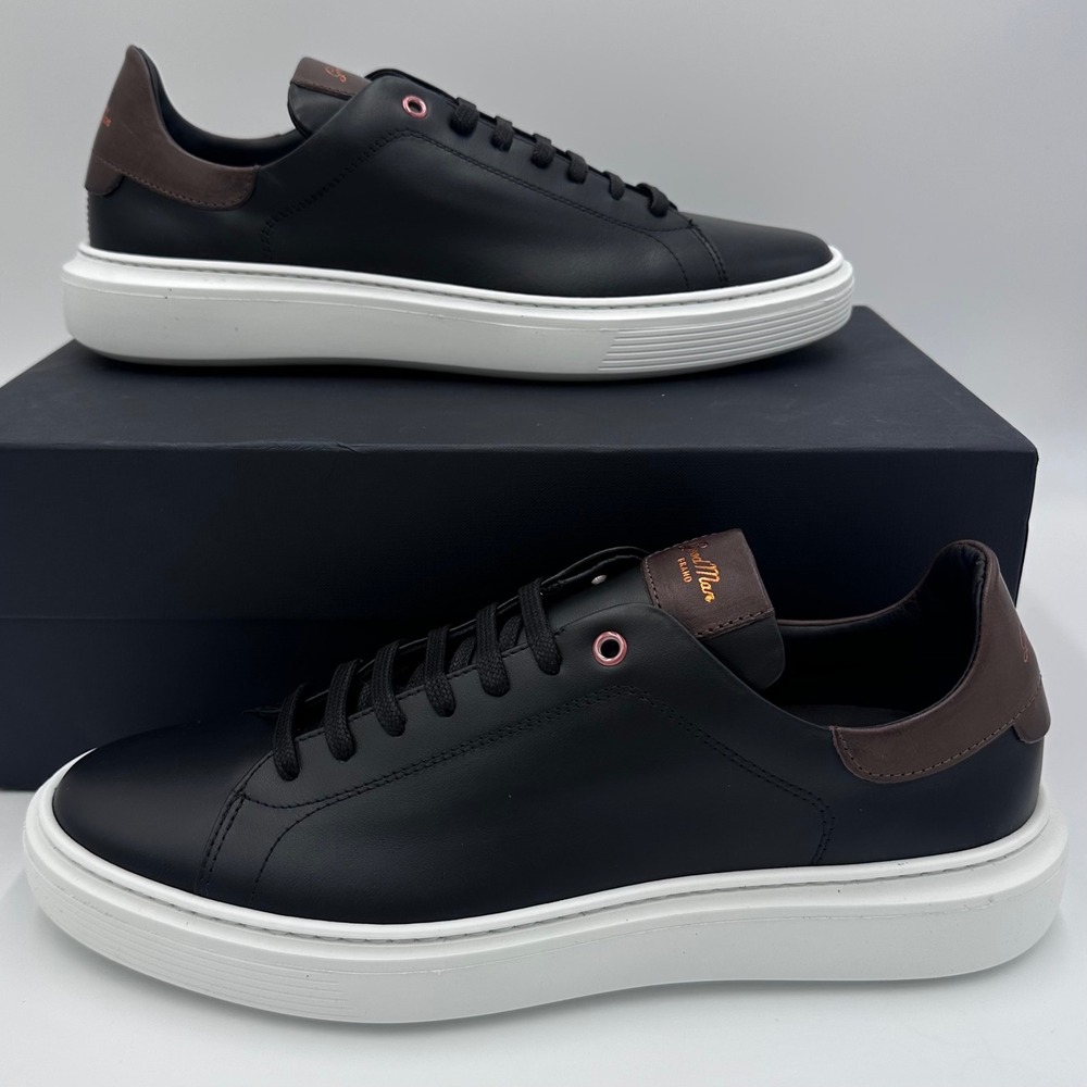 Good Man Brand Sneakers Mens 10 Black Brown Legend London Low Top Made In Italy